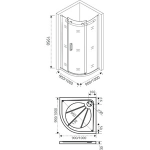 Душевой уголок Good Door Altair R-90-C-CH 90x90 прозрачный, хром (АЛ00005)