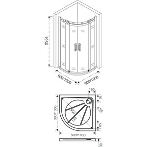 Душевой уголок Good Door Altair R-TD-90-C-CH 90x90 прозрачный, хром (АЛ00007)