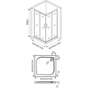 Душевой уголок Good Door Infinity CR-100-C-CH 100х100 прозрачный, хром (ИН00020)