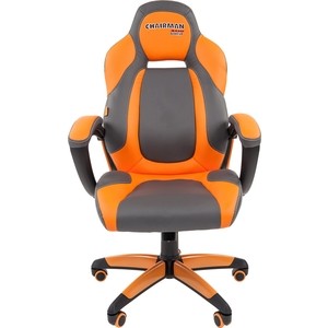 Офисное кресло Chairman game 20 экопремиум серо-оранжевый