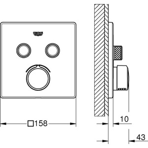 Смеситель для ванны Grohe SmartControl Mixer накладная панель, для 35600 (29148000)