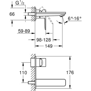 Смеситель для раковины Grohe Lineare New накладная панель, для 23571 (19409001)