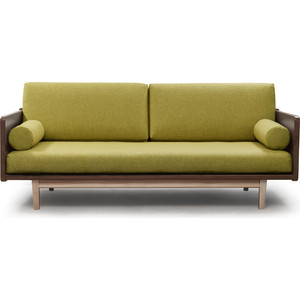 Диван Arsko Двалин орех-зеленая рогожка прямой диван мебелик вега 10 ткань бирюза каркас орех п0005650