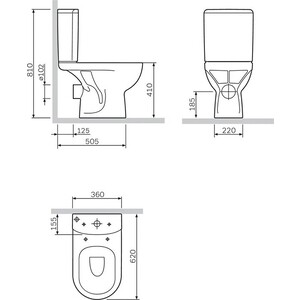 Унитаз-компакт Am.Pm Gem с сиденьем микролифт и гигиеническим душем (C908607SC, 217000000)