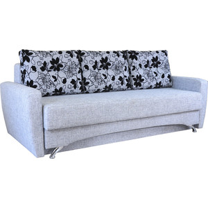 Диван еврокнижка Шарм-Дизайн Опера 130 шенилл серый цветы кресло кровать шарм дизайн шарм экокожа черная и серый шенилл