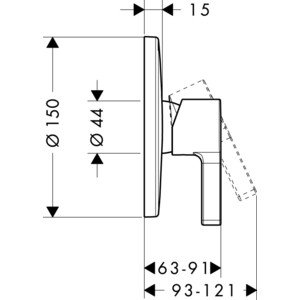 Смеситель для душа Hansgrohe Metris S с механизмом, хром (31665000, 01800180)