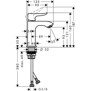 Смеситель для раковины Hansgrohe Metris с донным клапаном, хром (31088000)