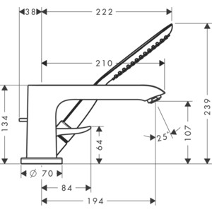Смеситель на борт ванны Hansgrohe Metris на 3 отверстия, для механизма 13437180, хром (31190000)