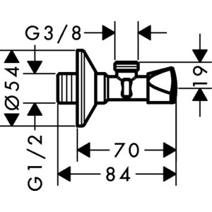 Угловой вентиль Hansgrohe G1/2x3/8 хром (13902000)