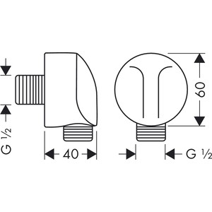 Шланговое подключение Hansgrohe FixFit Wall E хром (27454000)