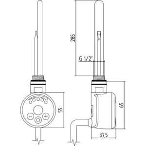 Тэн для полотенцесушителя Тера GFTR1 с регулятором температуры, 300 Вт (УТ-00000001)