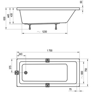 Акриловая ванна Ravak 10° 170x75 (CA71000000)