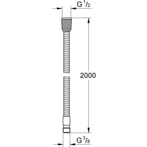 Душевой шланг Grohe Relexaflex 200 см, металл, вытяжной, хром (28158000)