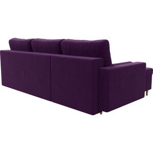 Угловой диван Мебелико Белфаст микровельвет фиолетовый левый угол