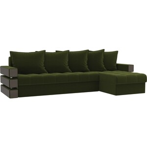 Диван угловой Мебелико Венеция микровельвет зеленый правый диван еврокнижка мебелико венеция микровельвет фиолетово черн