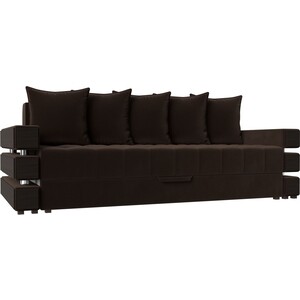 Диван-еврокнижка Мебелико Венеция микровельвет Коричневый диван еврокнижка мебелико европа микровельвет коричневый