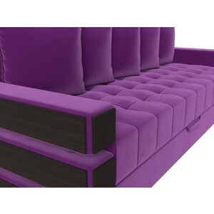 Диван-еврокнижка Мебелико Венеция микровельвет фиолетовый