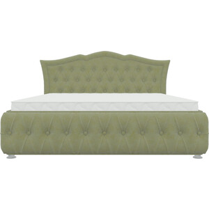 Кровать двуспальная Мебелико Герда микровельвет зеленый