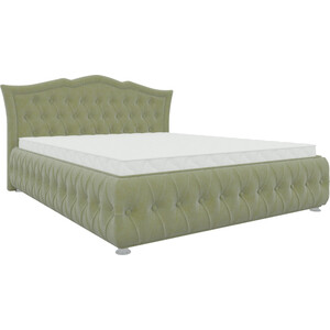 Кровать двуспальная Мебелико Герда микровельвет зеленый