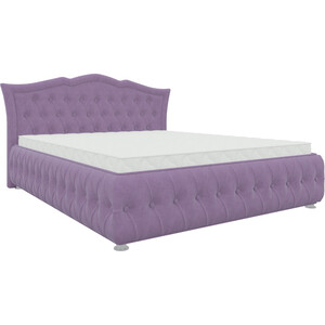 Кровать двуспальная Мебелико Герда микровельвет фиолетовый