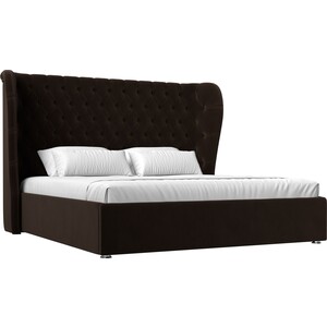 Кровать Мебелико Далия микровельвет коричневый кровать двуспальная мебелико герда микровельвет