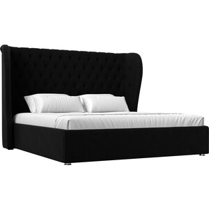 Кровать Мебелико Далия микровельвет черный кровать двуспальная мебелико герда микровельвет беж