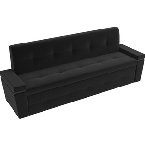 Кухонный диван Мебелико Деметра микровелвет (черный)