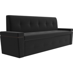 Кухонный диван Мебелико Деметра микровелвет (черный)