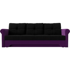 Диван-еврокнижка Мебелико Европа микровельвет черно-фиолетовый