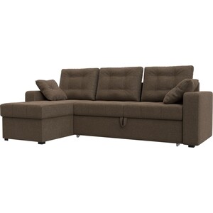 Угловой диван Мебелико Камелот рогожка коричневый левый угол ткань мебельная 1 м п jasper рогожка 140 см коричневый