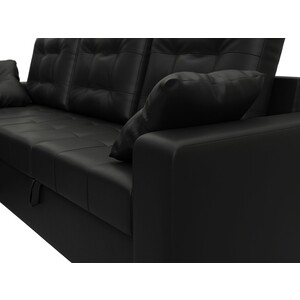 Угловой диван Мебелико Камелот эко-кожа черный левый угол