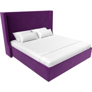 Кровать Мебелико Ларго микровельвет фиолетовый