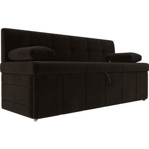 Кухонный диван Мебелико Лео микровельвет коричневый диван угловой мебелико белла у эко кожа коричневый левый