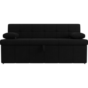 Кухонный диван Мебелико Лео микровельвет черный
