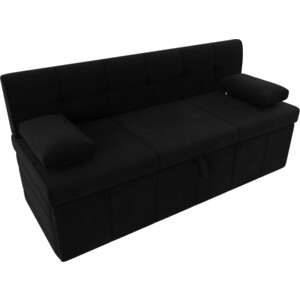 Кухонный диван Мебелико Лео микровельвет черный
