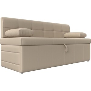 Кухонный диван Мебелико Лео эко-кожа бежевый диван угловой мебелико белла у микровельвет зелено бежевый левый