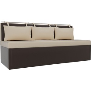 Кухонный диван Мебелико Метро эко-кожа бежево-коричневый угловой диван мебелико милфорд рогожка коричневый правый угол