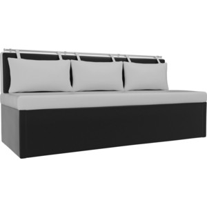 Кухонный диван Мебелико Метро эко-кожа белый-черный