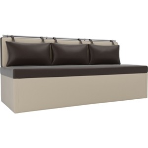 Кухонный диван Мебелико Метро эко-кожа коричнево-бежевый кресло кровать мебелико атлант микровельвет коричнево бежевый