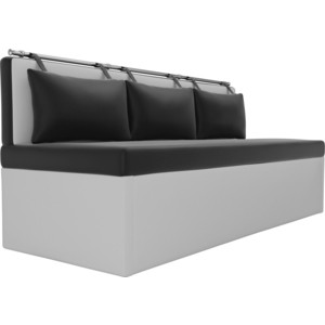 Кухонный диван Мебелико Метро эко-кожа черно-белый