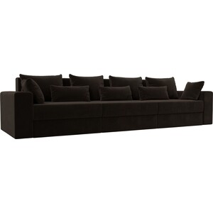 Диван-еврокнижка Мебелико Майами Long микровельвет коричневый диван еврокнижка мебелико сатурн микровельвет