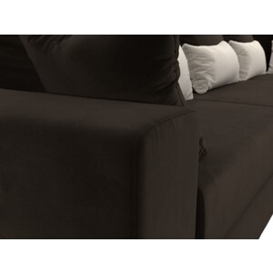 Угловой диван Мебелико Майами Long микровельвет коричневый коричневый/бежевый правый угол