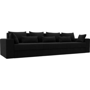 Диван-еврокнижка Мебелико Майами Long микровельвет черный диван еврокнижка мебелико венеция микровельвет фиолетово черн