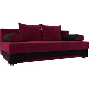 Диван-еврокнижка Мебелико Ник-2 микровельвет красно-черный диван еврокнижка мебелико венеция микровельвет фиолетово черн