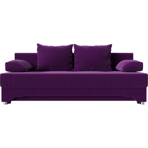 Диван-еврокнижка Мебелико Ник-2 микровельвет фиолетовый