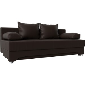 Диван-еврокнижка Мебелико Ник-2 эко-кожа коричневый диван еврокнижка мебелико европа микровельвет коричневый