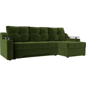 Диван угловой Мебелико Сенатор микровельвет зеленый правый диван угловой мебелико сенатор микровельвет черно фиолетов правый