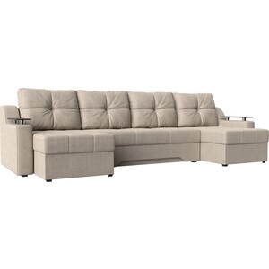 Угловой диван Мебелико Сенатор-П рогожка бежевый диван еврокнижка мебелико ник 2 микровельвет бежевый