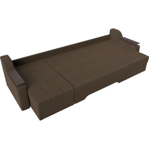 Угловой диван Мебелико Сенатор-П рогожка коричневый