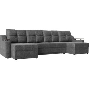 Угловой диван Мебелико Сенатор-П рогожка серый диван еврокнижка мебелико майами рогожка серый подушки бежевые